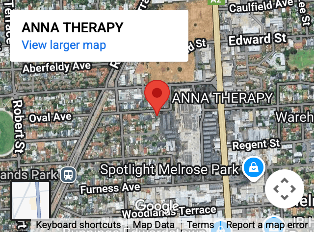 Map showing Anna Therapy in Edwardstown